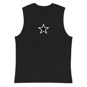 Muscle Shirt Compression Star Y2K Unisex Tank Top Black