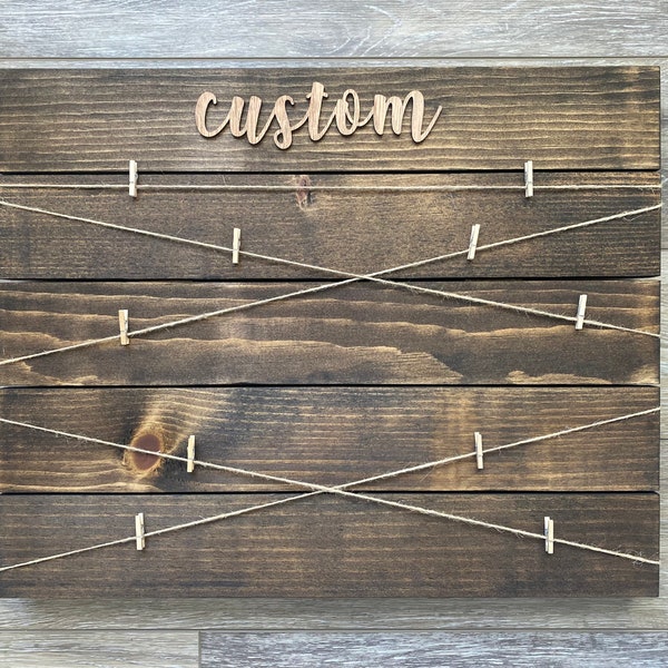Picture display photo board clothespin picture frame Clothespin picture frame custom picture board wedding decor