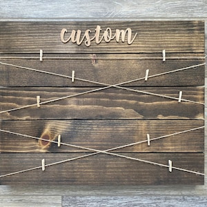 Clothespin picture frame custom picture board Personalized wood photo board photo display