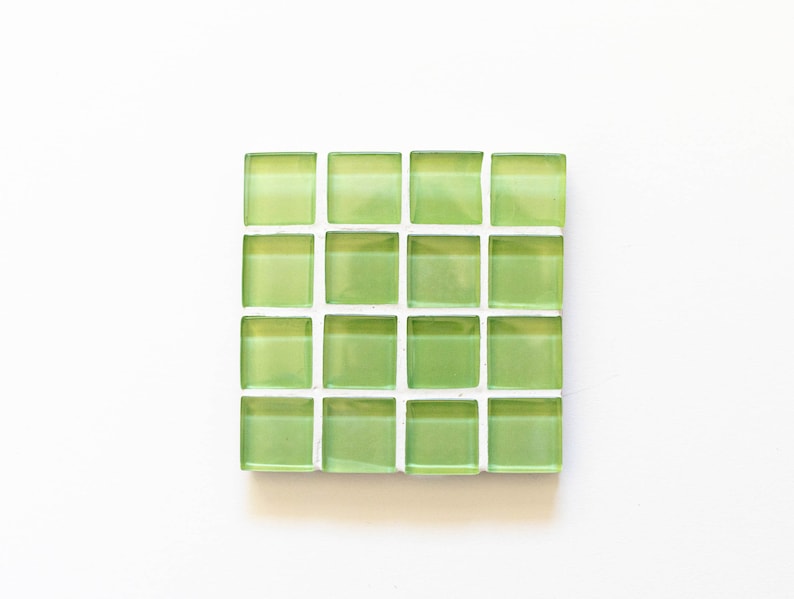 Handmade Glass Tile Coaster Square Coaster Birthday Gifts Housewarming Gift Gift for Her Gift for Him Mothers Day Gift Pastel Green