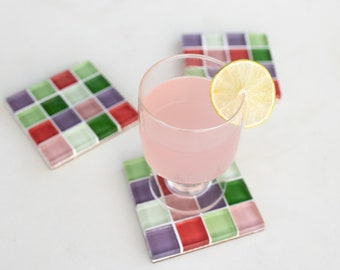 Handmade Glass Tile Coaster | Square Coaster | Birthday Gifts | Housewarming Gift | Gift for Her | Gift for Him | Christmas Gift | Holiday