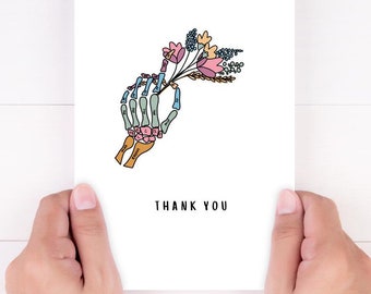 Hand Anatomy Thank You Card: Flowers for Therapist (Digital Download)