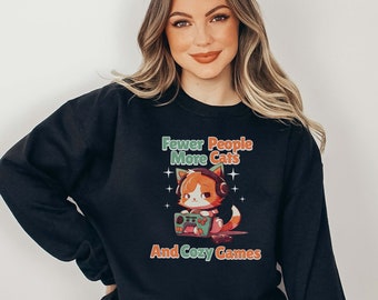Cozy Gamer Sweatshirt|Cute Gamer Gifts|Classic Gamer Sweathshirt| Video Game |Cat Lover|Game Lover Shirt|Unisex Crewneck