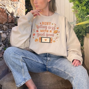 Cozy Fall Gaming Sweatshirt|Girl Gamer|Cozy Gamer Sweatshirt|Video Game Crewneck| Cozy Gaming Gift