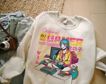 Classic Video Game Sweatshirt|Girl Gamer|Cozy Gamer Sweatshirt|Cute Gaming Shirt|Video Game Crewneck| Cozy Gaming Gift