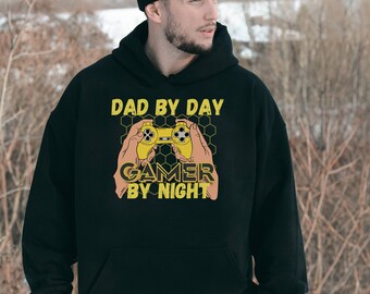 Dad By Day Gamer By Night Shirt | Gamer Shirt| Funny Gamer Gifts|Gaming Shirt|Gamer Gifts For Him|Gift for Dad |Gift for Gamer|Unisex Hoodie