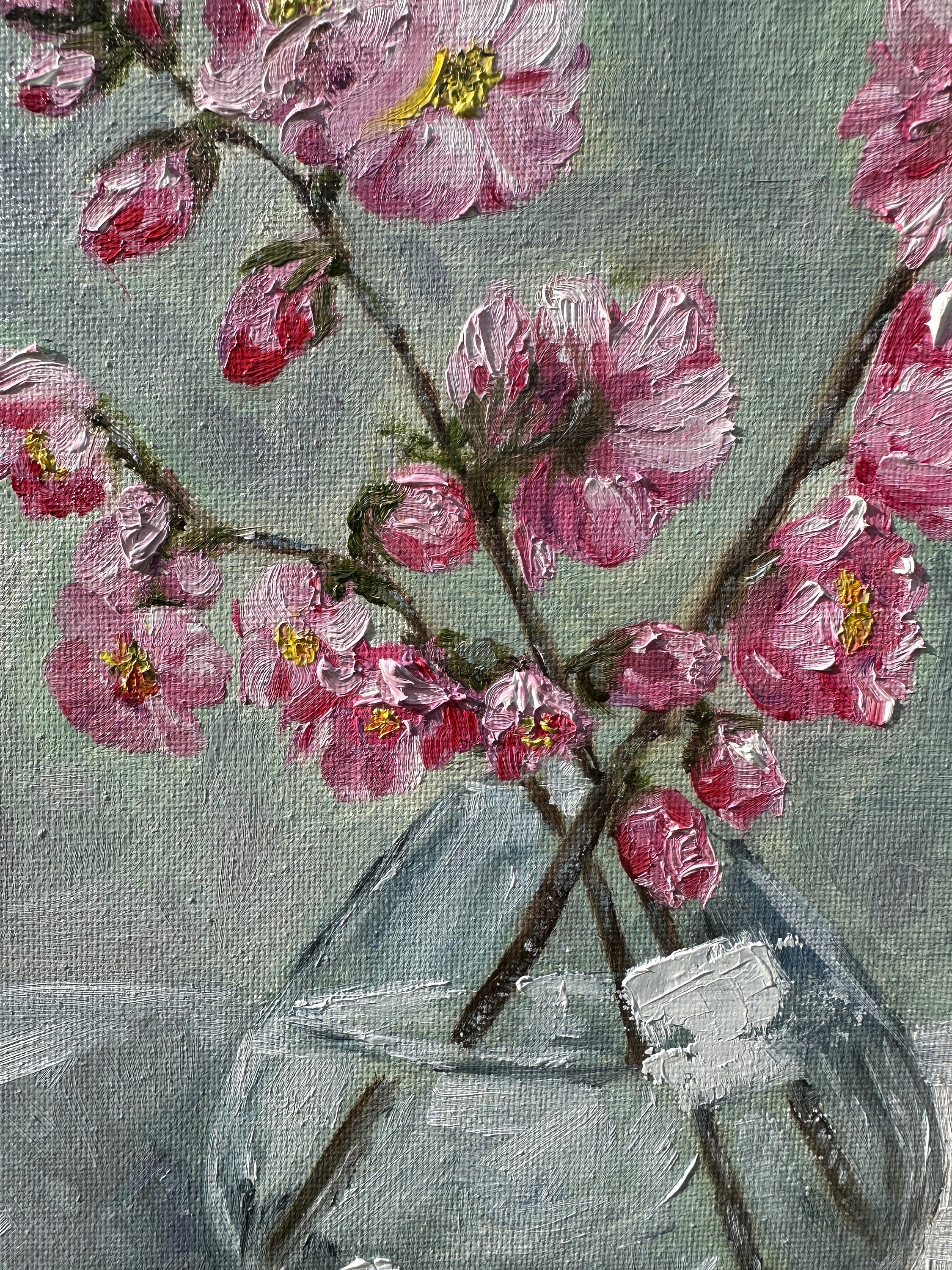 Sakura Impasto Oil Painting: Cherry Blossom Floral Art, 8x10 Canvas - Etsy