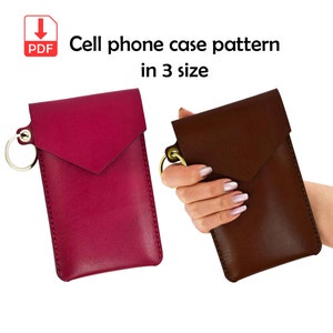 telefoon leren hoesje patroon, patroon voor zowel handgemaakt als snijmachine, svg, eenvoudig afdrukbare sjabloon om met de hand te naaien, met vingerclip