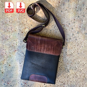 modèle de sac messager pdf et svg en cuir, modèle de sac à bandoulière simple, modèle de sac à bandoulière, modèle de sac en cuir DIY, cadeau fait main