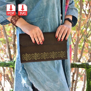 Muster für Damenhandtaschen aus Leder, Vorlage für Damen-Clutch-Geldbörsen, Damenhandtasche, Das beste Geschenk für Modedamen, SVG, PDF und CDR, DIY-Tasche