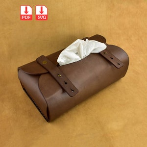 Leder Taschentücherbox Muster, Taschentuchbox Vorlage, DIY Taschentuchbox Bezug, Serviettenhalter, DIY Wohnkultur pdf und svg, DIY Ledermuster