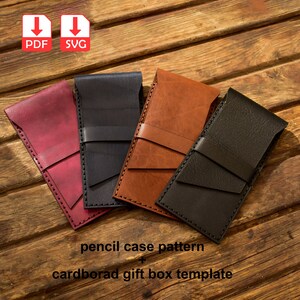 Estuche de cuero y plantilla de caja de regalo de cartón, adecuada para trabajos hechos a mano y máquina de corte, patrón fácil, cuero DIY