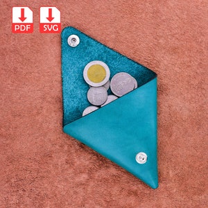 modello portamonete triangolare, portamonete, portamonete, portamonete in pelle fai-da-te per creare idee regalo artigianali. file tagliati al laser