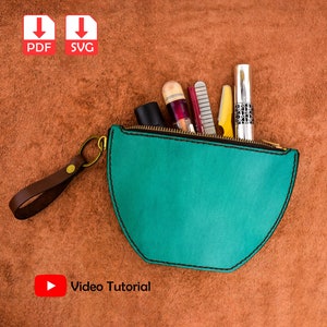 Modèle de trousse à maquillage, modèle de trousse à maquillage, trousse de toilette, rangement pour maquillage, trousse de beauté, trousse à maquillage avec fermeture à glissière, petite pochette à maquillage, svg pdf
