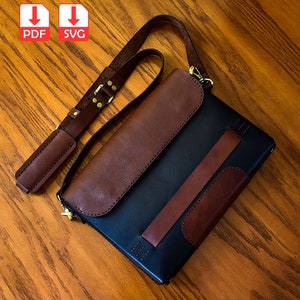 Modèle de sac à bandoulière en cuir pour hommes, modèle de sac de bureau bricolage, conception de sac à bandoulière, pdf et svg pour l'artisanat du cuir, sac à main en cuir
