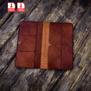padrão de carteira de couro alto, adequado para dinheiro, cartões e telefones celulares, modelo de carteira de bolso masculino, manual e máquina de corte a laser