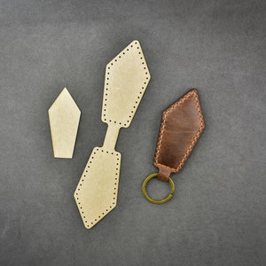 Classic Leather Keychain Pattern, Key Holder Template, DIY Leather ...