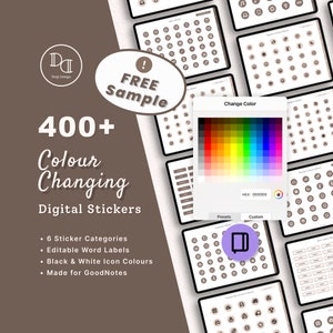 Colour Changing Digital Stickers, GoodNotes Stickers, Planner Stickers, iPad Stickers, Student Daily Digital Stickers, Digital Icon Stickers