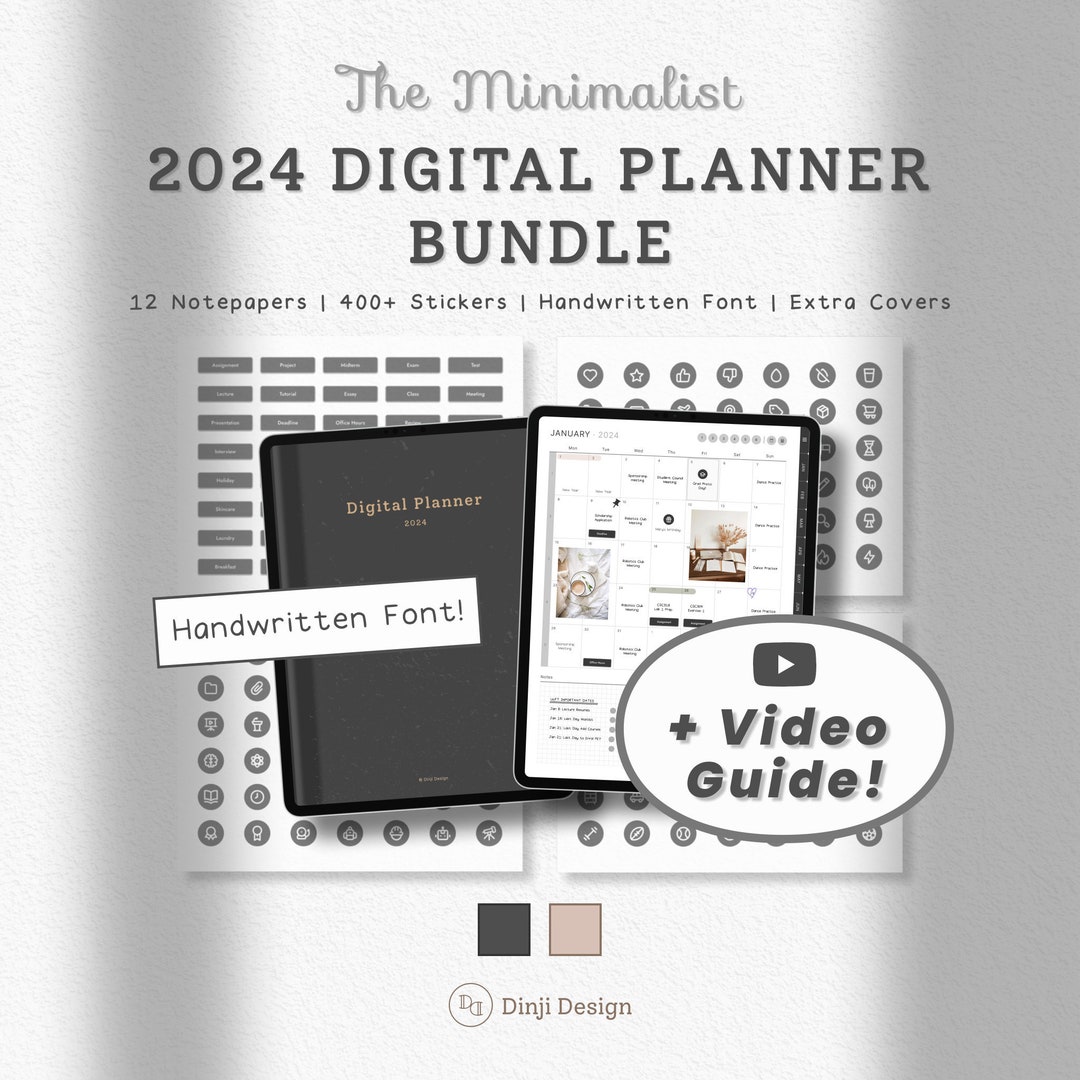 2024 Digital Planner Bundle iPad Minimalist Planner Portrait - Etsy