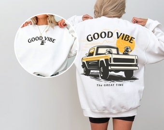 good vibe dogs lover Crewneck Sweatshirt, trendy high quality garment Clothing.