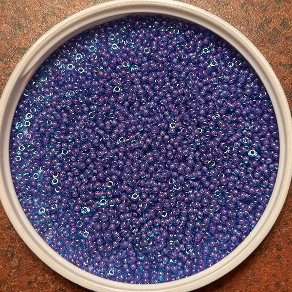 Czech Preciosa Ornela 11/0 Seed Beads Fuchsia-Lined Aqua 10 grams