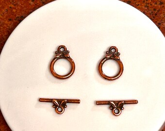 Tierracast Leaf Small Antique Copper Toggle Clasps Jewelry Findings