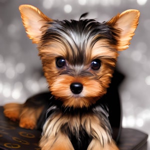 Yorkie - Love my Louie  - Wall Art - Home Office Decor - Yorkie Gift - Digital Download - Downward Scalable from 24x36