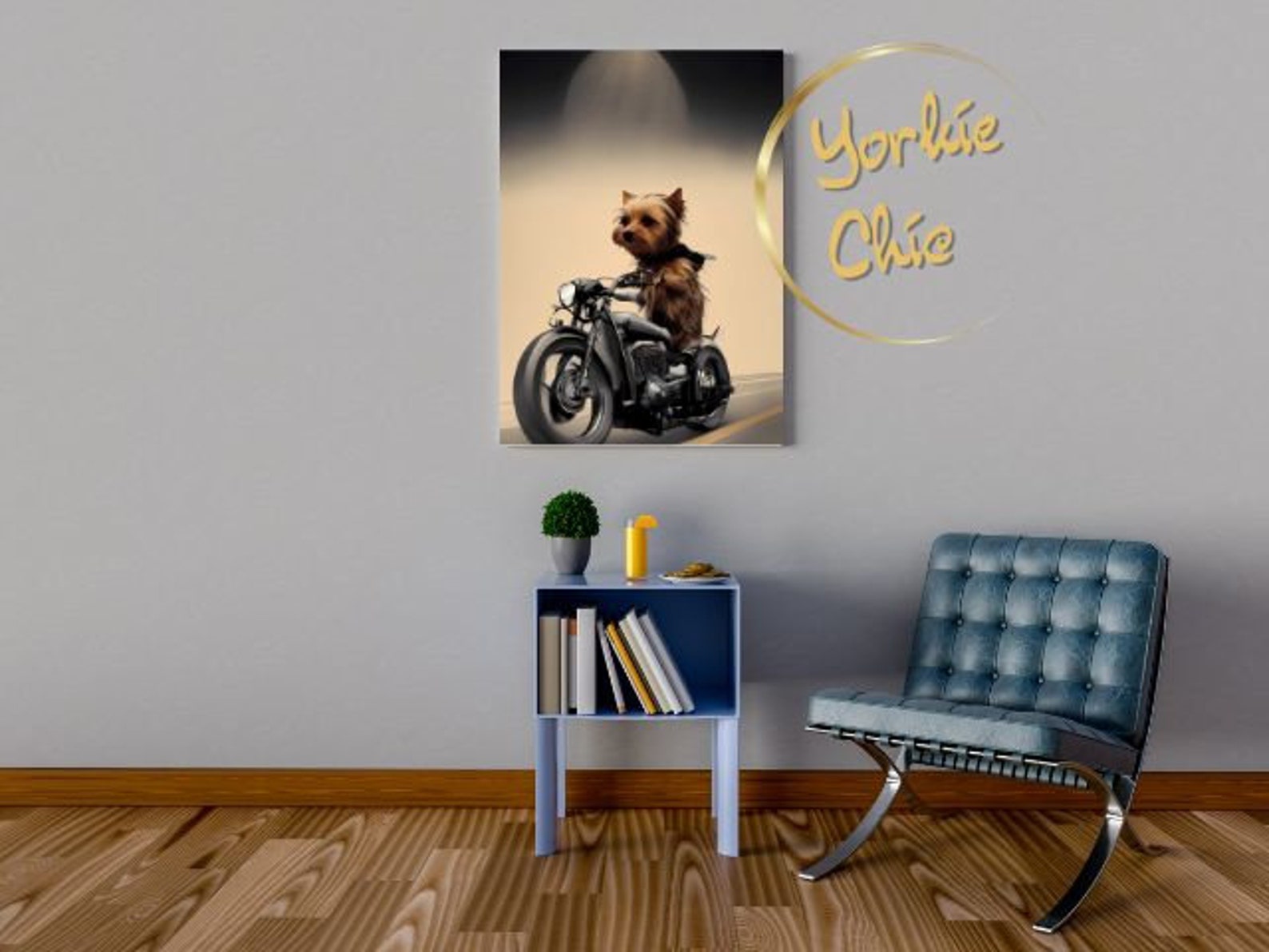 Yorkie Easy Rider Wall Art Home Office Decor Yorkie Gift Etsy