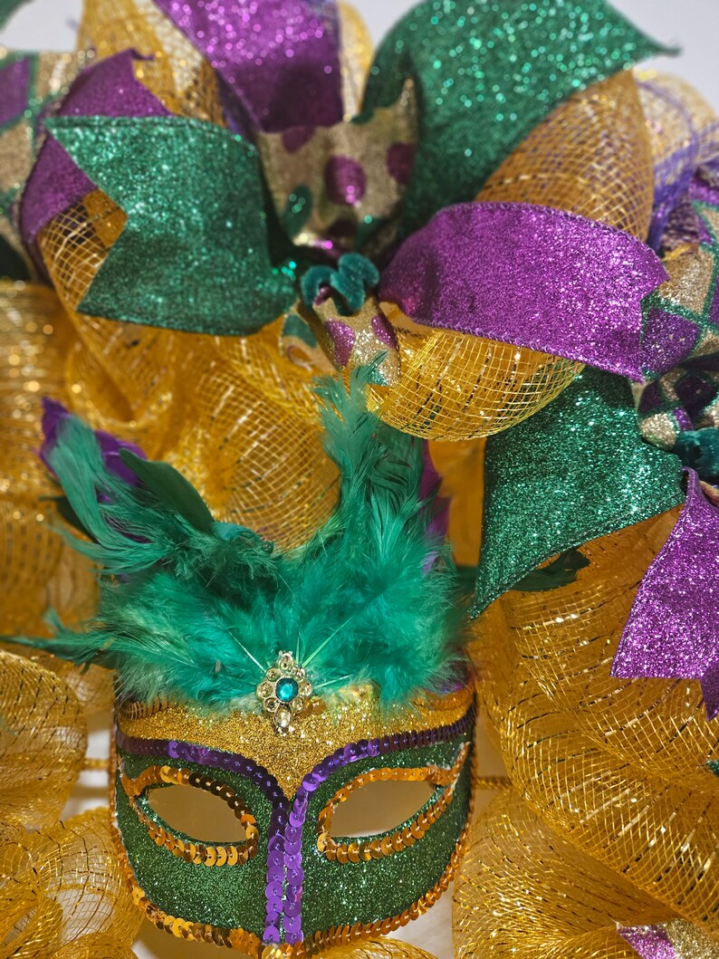 Mardi Gras Wreath, Mardi Gras Mask Wreath, Mardi Gras Decorations