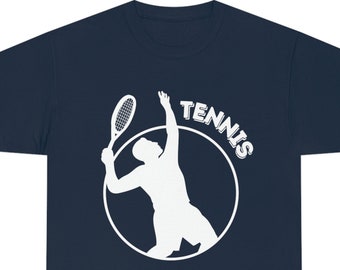 Tennis T-shirt Design. - Unisex Heavy Cotton Tee (Sizes S - 5 XL)
