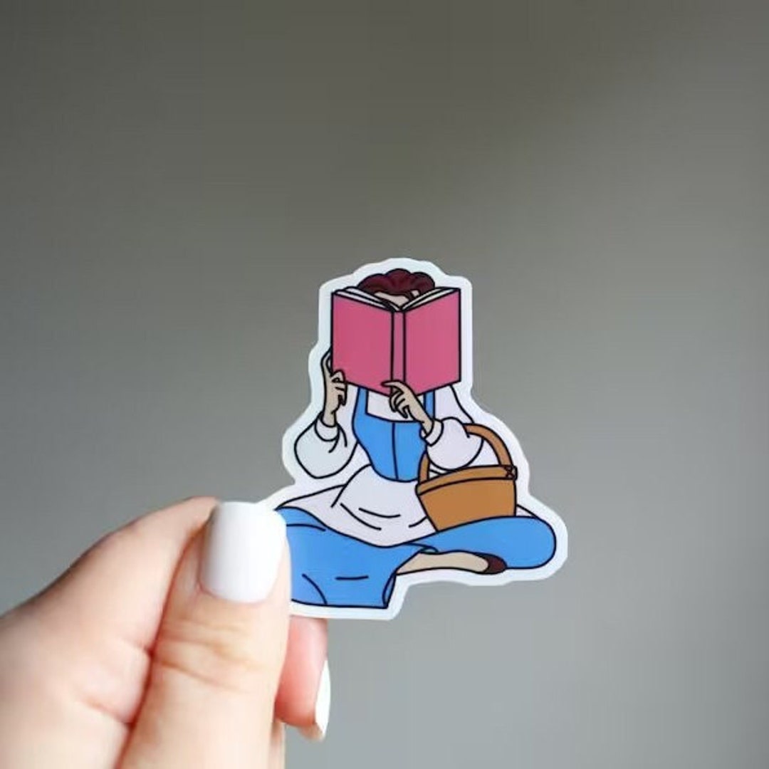 Nose Stuck in a Book Sticker, Belle Sticker, Beauty and the Beast ...