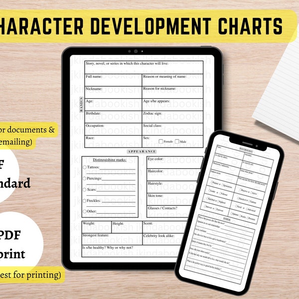 Once upon a day a character came to life, character development pdf template, character sheet