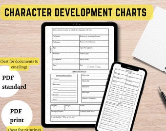 Once upon a day a character came to life, character development pdf template, character sheet