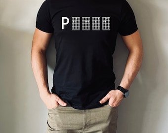 Camiseta con acordes de guitarra de la paz: Camiseta unisex con gráfico para amantes de la música