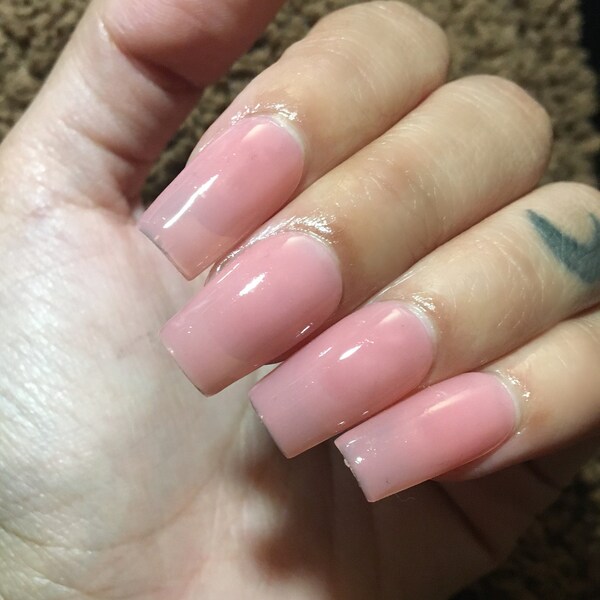 Short pink press on nails sheer baby pink nails