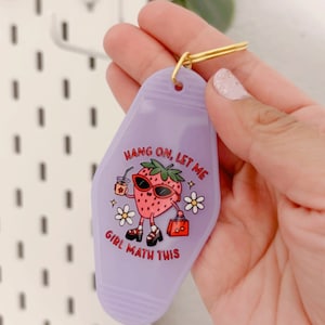Girl Math Motel Keychain, Cute Keychain, Girly Keychain, Car Keys, House Keys