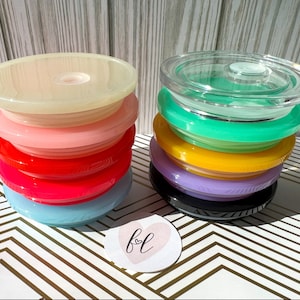 Plastic Lids for Beer Can Glass, Color Lid, Tumbler Lids, Lids for 16 oz. Beer Can Glass