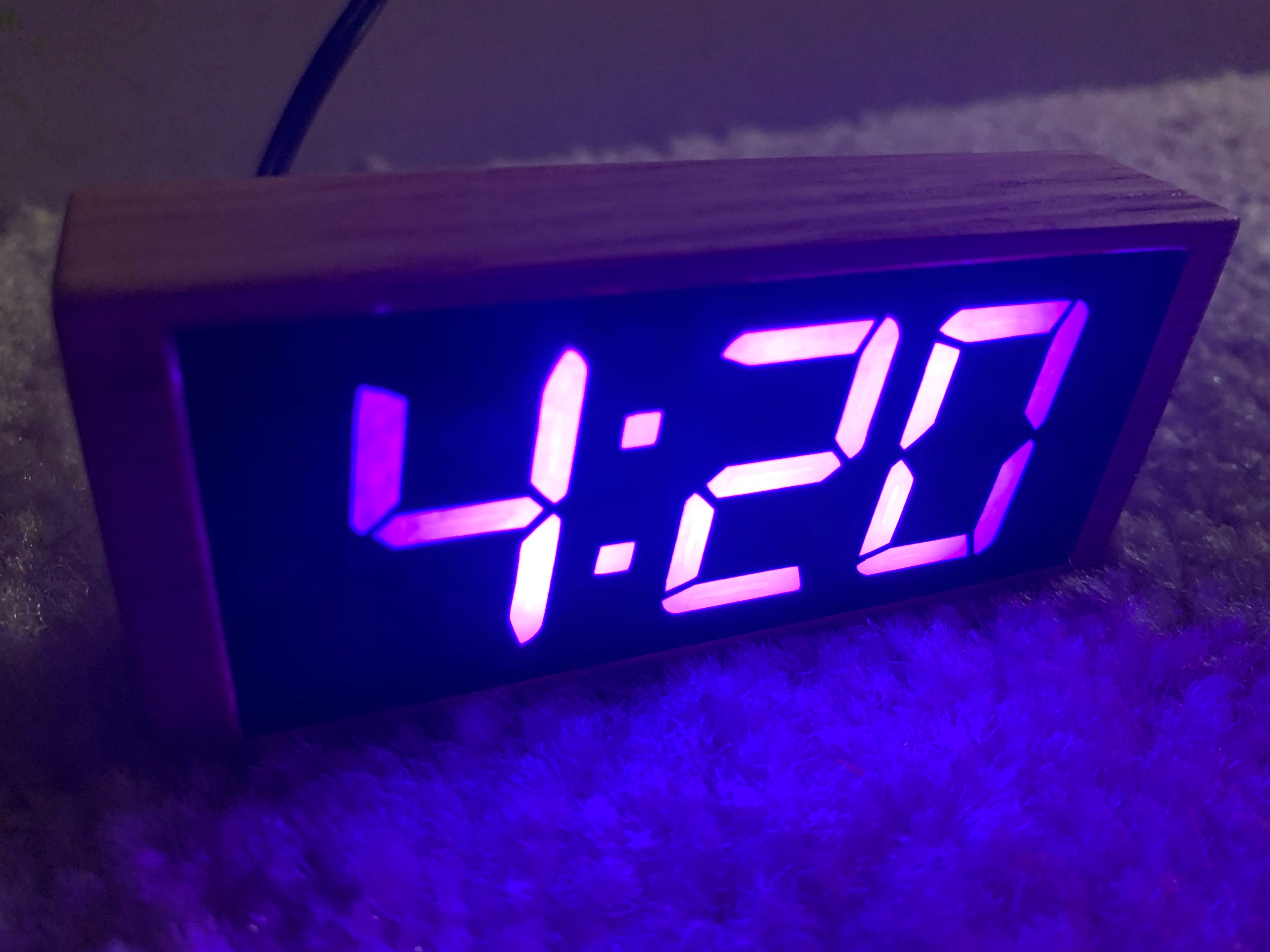 Cannabis Clock 4:20 Digital LED Full Color RGB Novelty Desk Clock