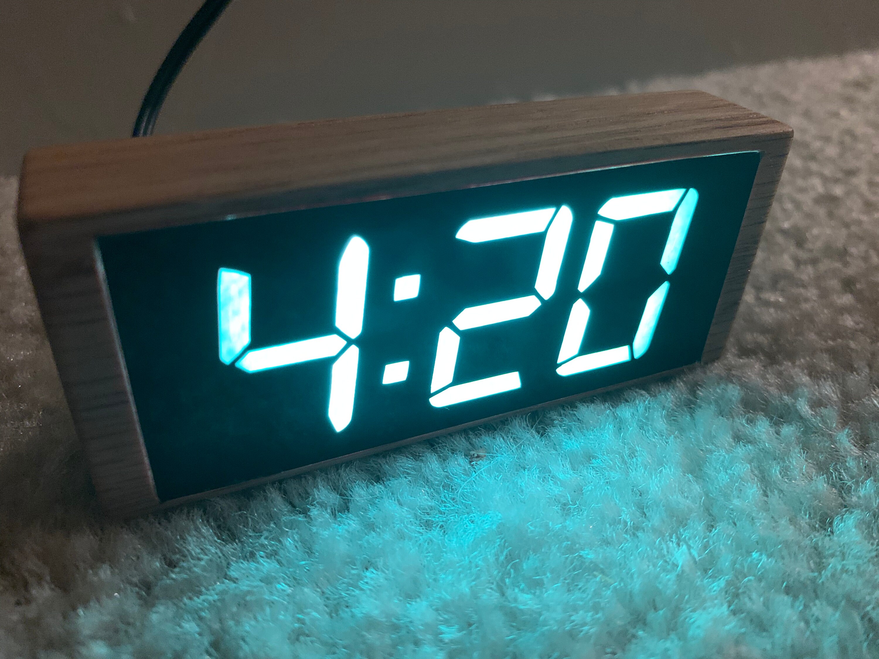 Cannabis Clock 4:20 Digital LED Full Color RGB Novelty Desk Clock