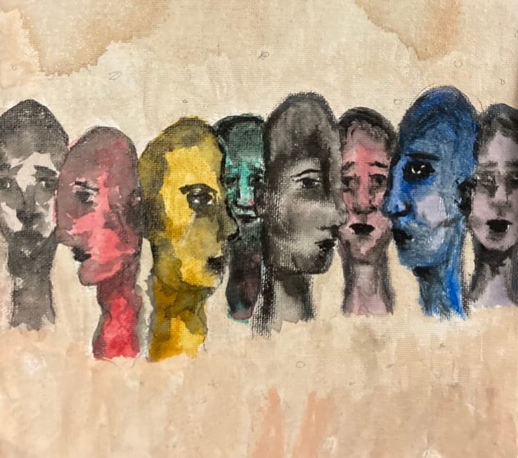 Many Faces Watercolor Print - Etsy
