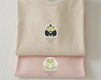 Personliga smekmånadsskjortor, anpassad EST matchande t-shirt, parjubileumströja, just gift outfit