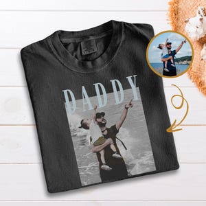 Custom Vintage Photo Dad Shirt – Personalized Comfort Colors Tee, Retro Bootleg Design, Father's Day Gift, Custom Picture T-Shirt
