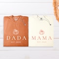 Custom Mama Dada Pumpkin Shirt, Personalized EST Year Fall Family Tee product logo