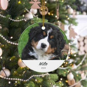 Pet Photo Christmas Ornament, Ceramic Ornament Gift For Pet Lovers, Custom Gift For Dog Mama, Personalized Pet Photo, Custom Cat Lover Gift