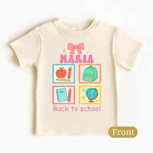 Personalized Back To School Girls Shirt , First Day Of School Tee, Girls Boys School Shirt, School Coquette T-Shirt, Back To School Gift