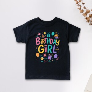 Birthday Girl Shirt, Cute Floral Birthday Party Tee, Family Shirt, Birthday Gift for Girls, 7th 8th 10th Birthday Shirt, Birthday Girl Gift