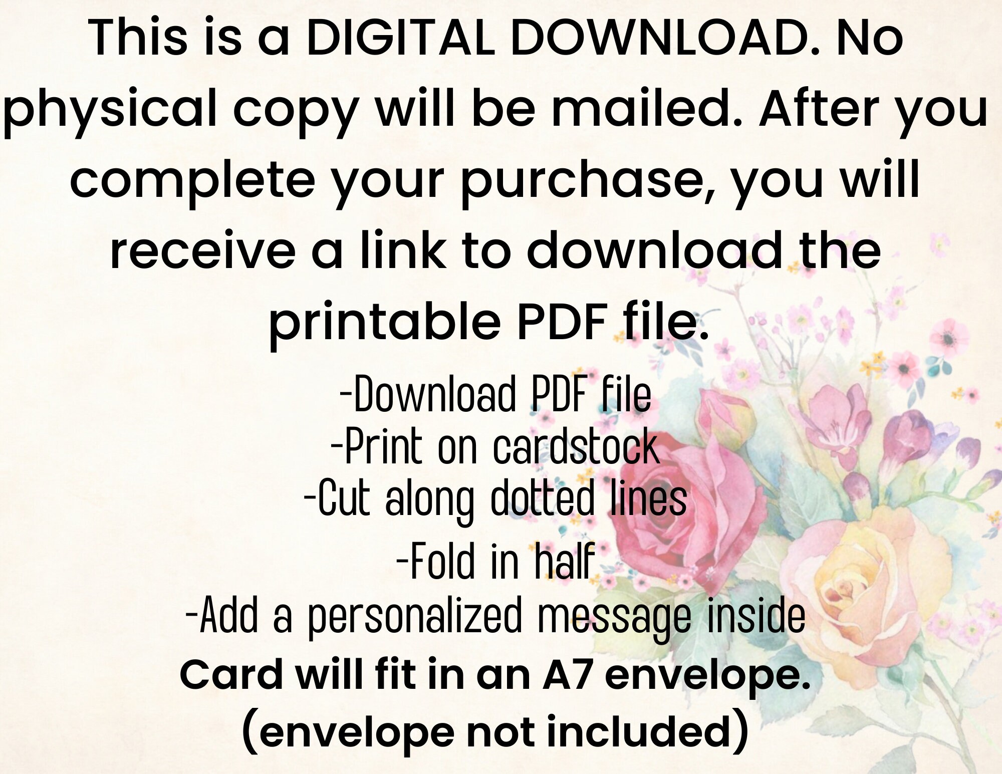 DIGITAL DOWNLOAD Printable Mom Birthday Day Card PDF Greeting Card ...