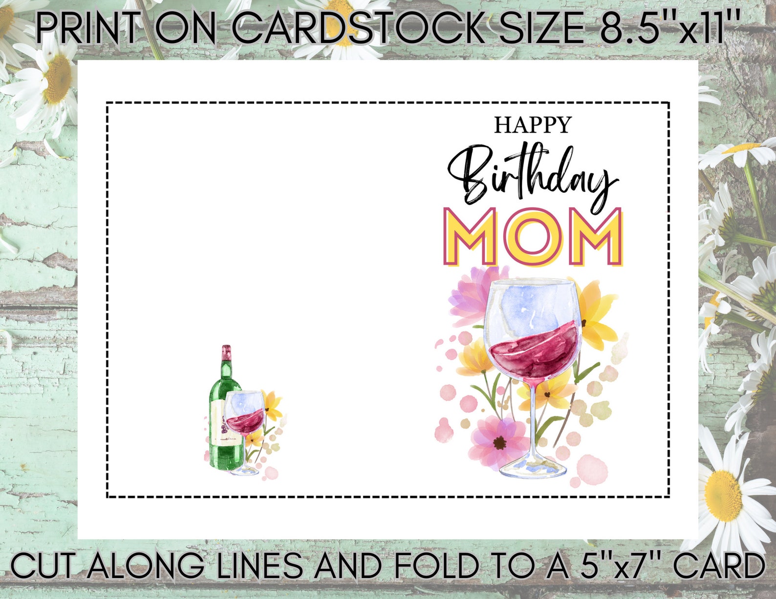 DIGITAL DOWNLOAD Printable Mom Birthday Day Card PDF Etsy DIGITAL DOWNLOAD Printable Mom Birthday Day Card PDF Etsy