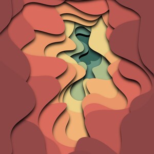 Neutral Colored Paper Cut Out Abstract Design for social media or prints