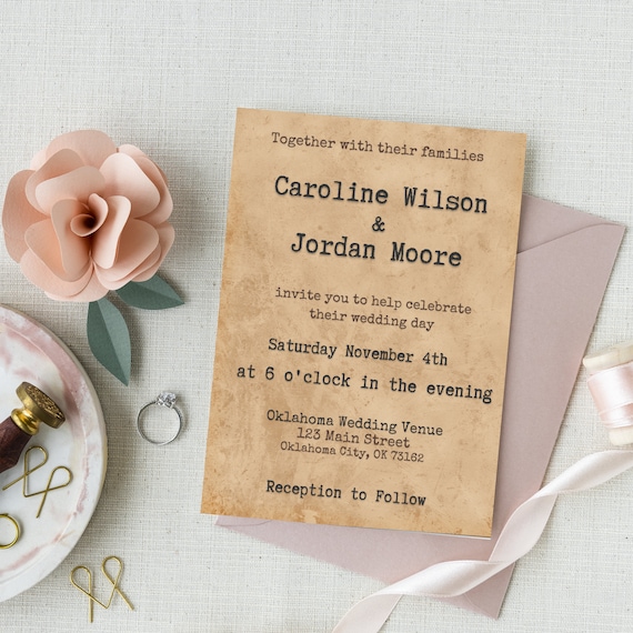 Unique Vintage Wedding Invitations